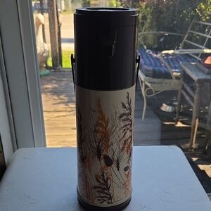 Floral Thermos with Handle Pump A Drink Vintage.aladdins.
